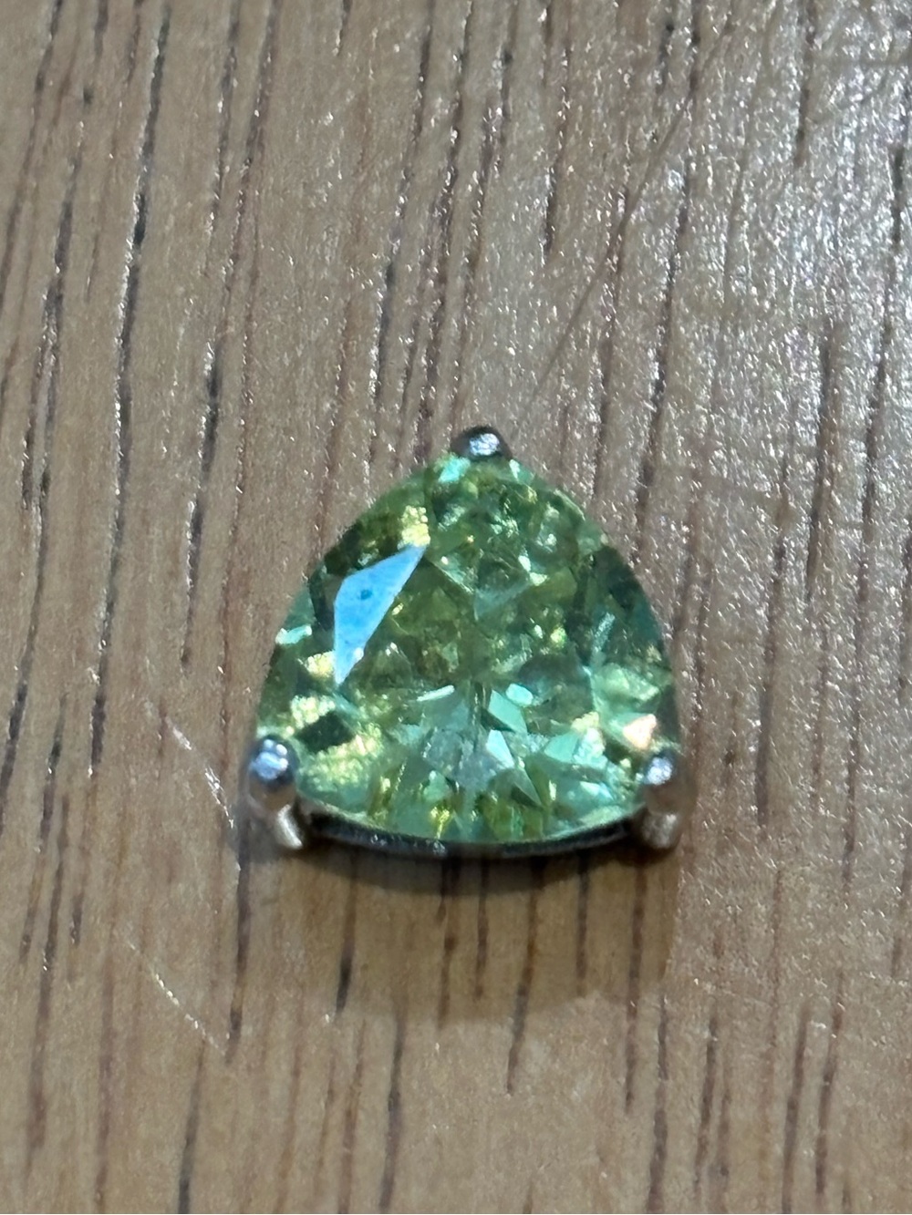 Peridot Crystal and Sterling silver geometric pendant